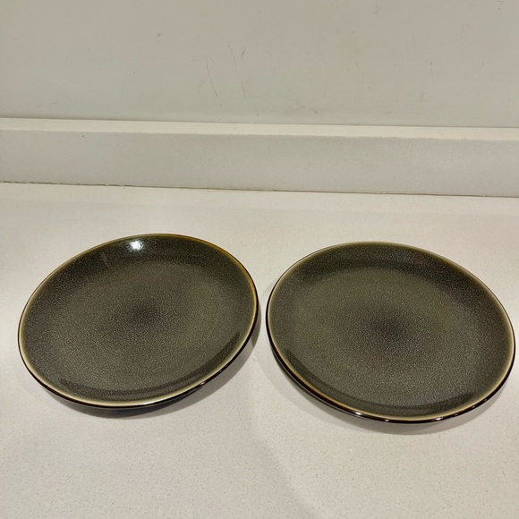 Set of 2 Threshold Stoneware BELMONT GREY glazed approx 8.5” Salad Plates - Picture 7 of 8